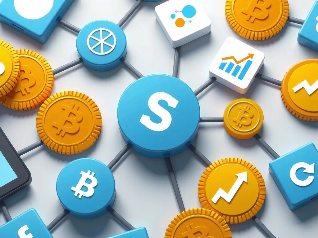 Ilustrație cu un ecosistem digital de cookie-uri terțe și parteneri de analiză